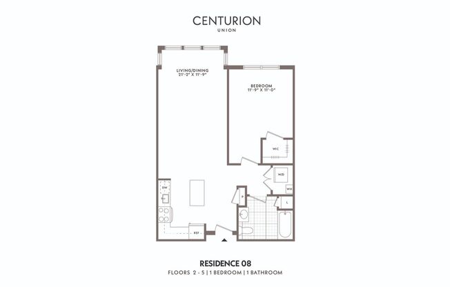 1 bed, 1 bath, 628 sqft, $2,339, Unit Residence 508