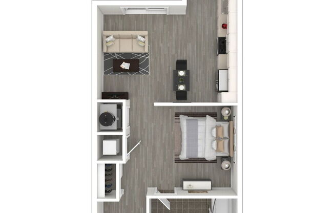 Studio, 1 bath, 546 sqft, $1,206