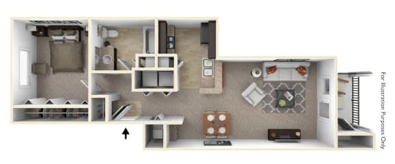 1 bed, 1 bath, 751 sqft, $1,319