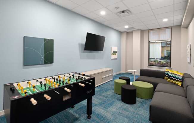 Game room with foosball table at POLARIS AT SEATAC, SEATAC, Washington