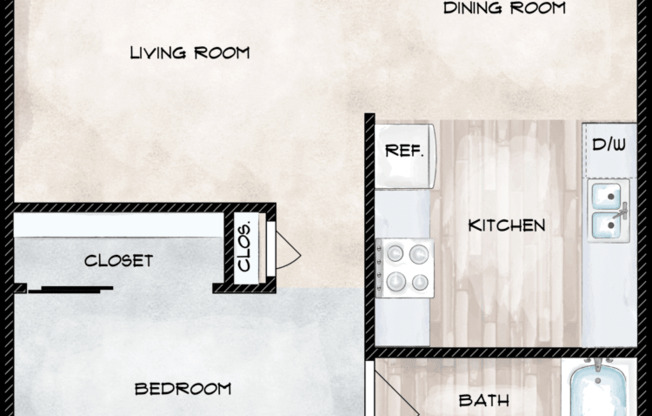 Studio, 1 bath, 400 sqft, $1,065