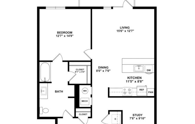 1 bed, 1 bath, 944 sqft, $2,711