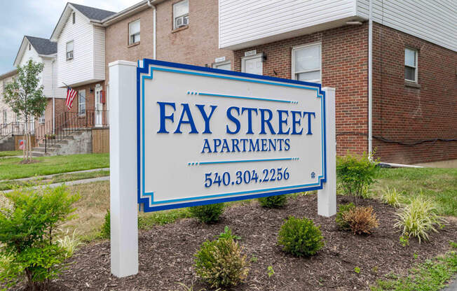 Property Signage at Fay Street Apartments, Winchester Virginia