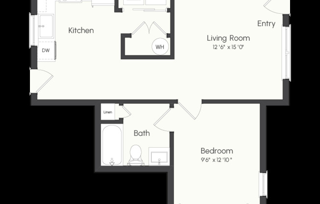 1 bed, 1 bath, 672 sqft, $1,350
