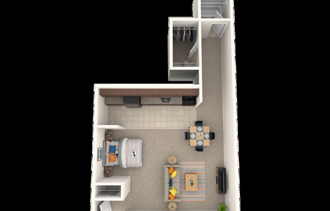 Studio, 1 bath, 368 sqft, $1,287