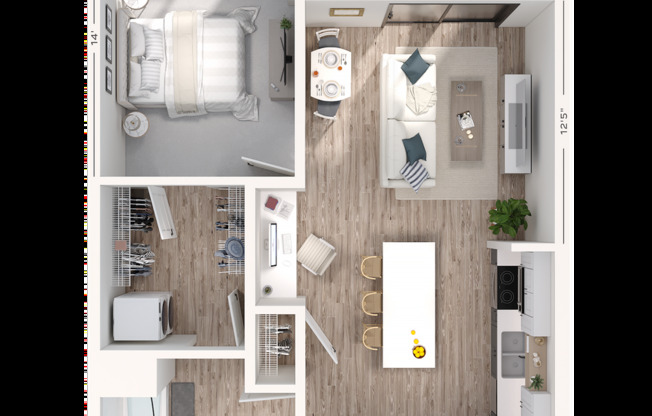 1 bed, 1 bath, 696 sqft, $1,865, Unit 609