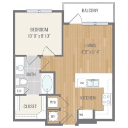 1 bed, 1 bath, 614 sqft, $1,424