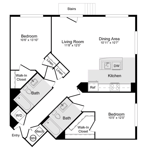 2 beds, 2 baths, 1,104 sqft, $2,985, Unit 410