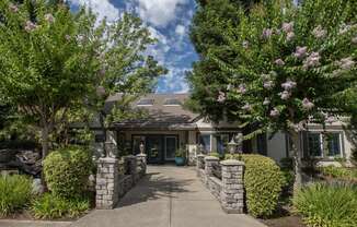 Stanford Heights clubhouse entry bridge