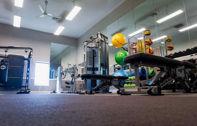 With 24 hour access, the fitness center is convenient for any schedule.