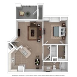 1 bed, 1 bath, 697 sqft, $1,230