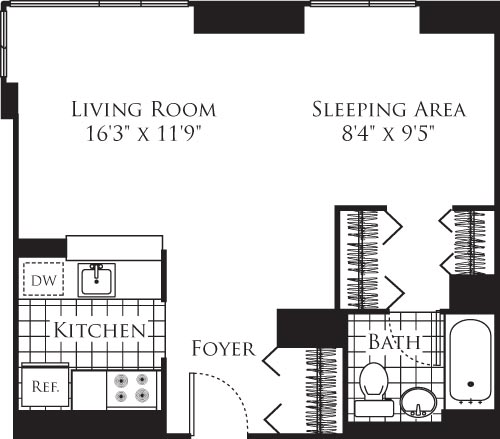 Studio, 1 bath, 577 sqft, $4,806