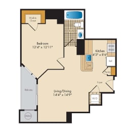 1 bed, 1 bath, 640 sqft, $2,345