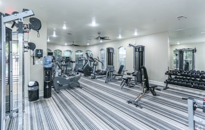 Fitness center with cardio and weight equipment