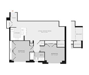 2 beds, 1 bath, 998 sqft, $2,250