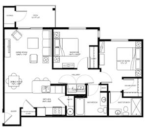 2 beds, 2 baths, 979 sqft, $2,450