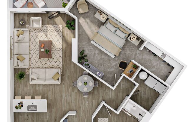 1 bed, 1 bath, 1,008 sqft, $1,595, Unit 412