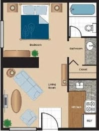 Studio, 1 bath, 432 sqft, $1,511