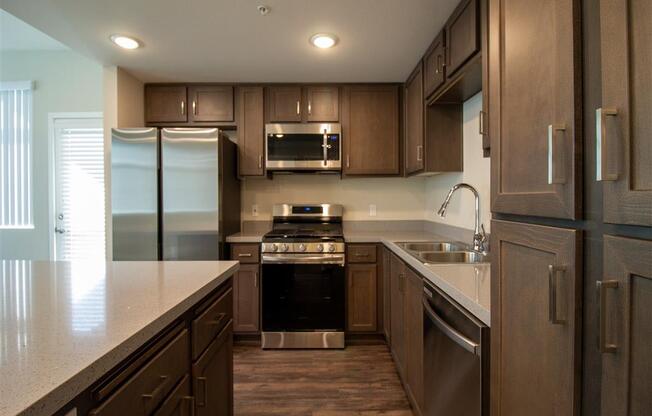 Fully Furnished Kitchen at Loma Villas Apartments in San Bernardino, CA