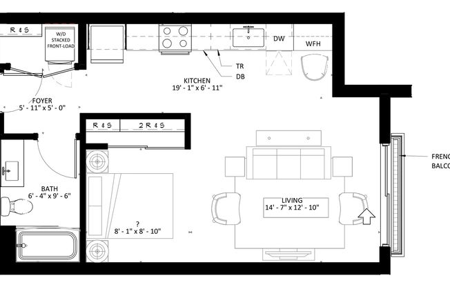 Studio, 1 bath, 572 sqft, $1,240, Unit 344