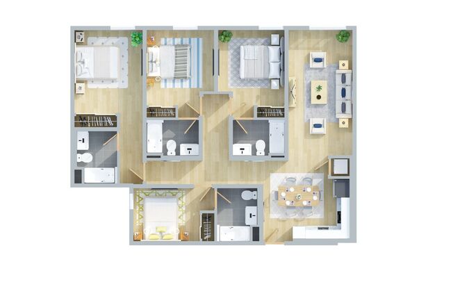 4 beds, 4 baths, 1,370 sqft, $4,945, Unit 304