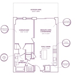 1 bed, 1 bath, 694 sqft, $2,736