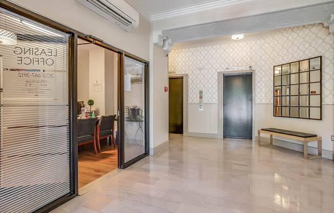 Lobby and leasing office at The Melwood, Washington