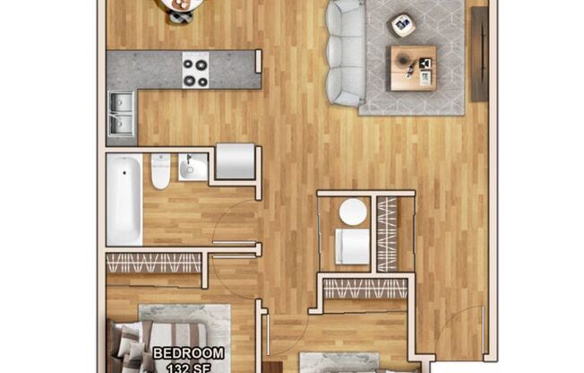 2 beds, 1 bath, 920 sqft, $1,700, Unit B210