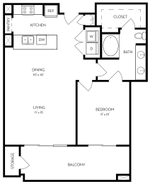 1 bed, 1 bath, 861 sqft, $1,868