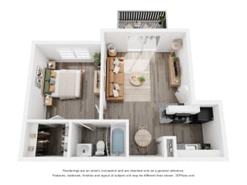 1 bed, 1 bath, 519 sqft, $1,008