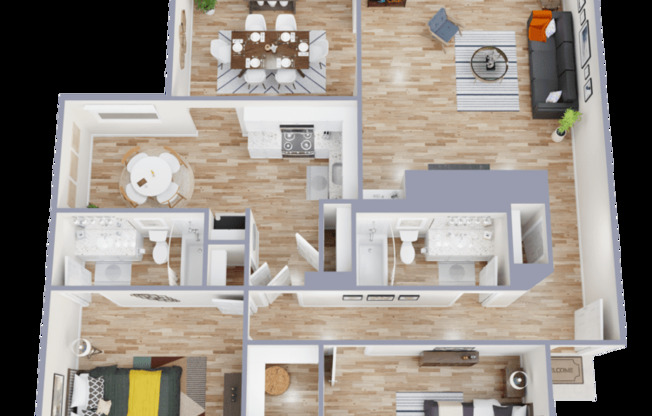 2 beds, 2 baths, 1,308 sqft, $1,535