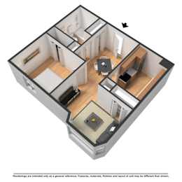 1 bed, 1 bath, 547 sqft, $2,060