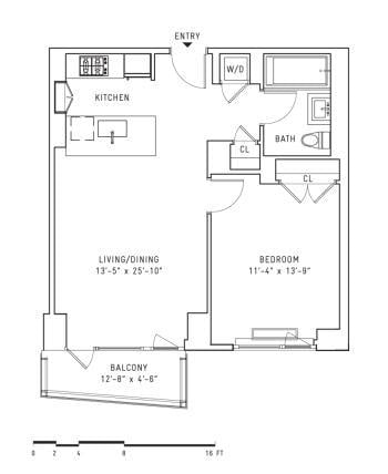 1 bed, 1 bath, 681 sqft, $6,200, Unit 22A