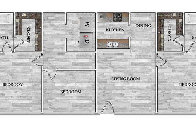 2 beds, 2 baths, 912 sqft, $968, Unit 2-0117