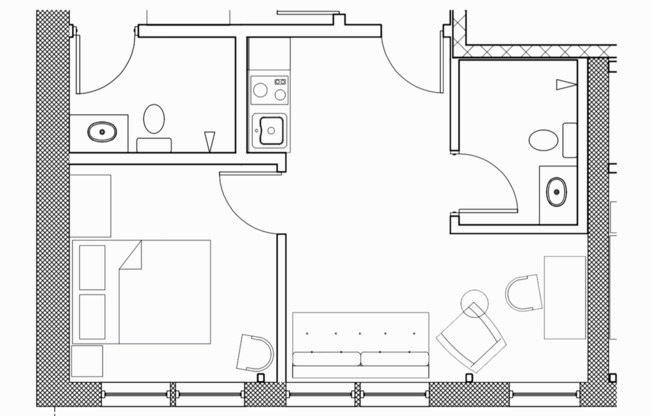 1 bed, 1 bath, 420 sqft, $1,600, Unit 422