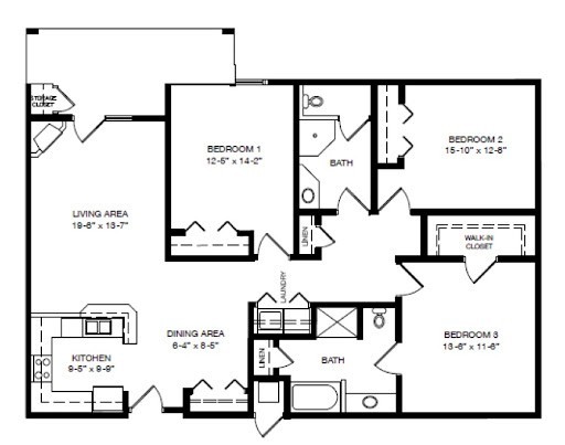 3 beds, 2 baths, 1,571 sqft, $1,675, Unit CT221