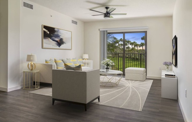 White interior in living room with white sofas at Azola West Palm Beach, West Palm Beach, 33411