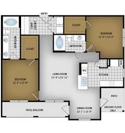 2 beds, 2 baths, 1,153 sqft, $1,839