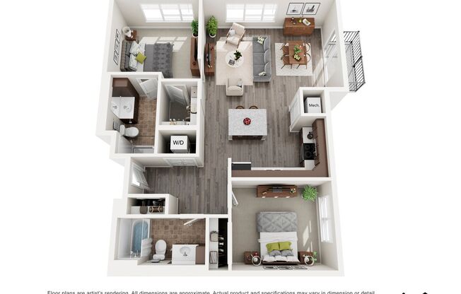 2 beds, 2 baths, 1,168 sqft, $2,487, Unit 231