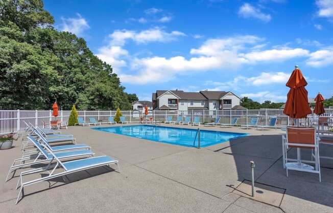 our apartments have a resort style pool with chairs