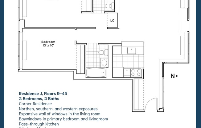 2 beds, 2 baths, $7,200, Unit 27J