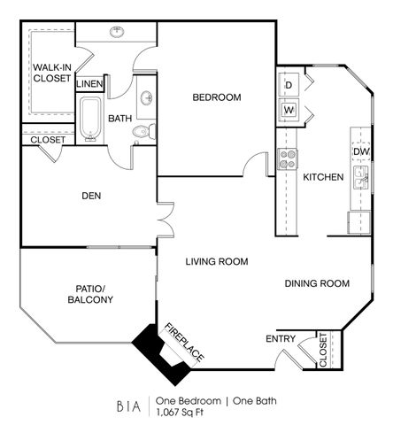 2 beds, 1 bath, 1,067 sqft, $1,555