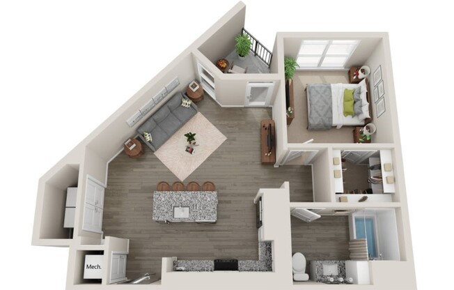 1 bed, 1 bath, 732 sqft, $1,801