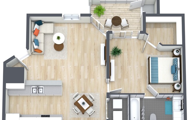 1 bed, 1 bath, 698 sqft, $1,285