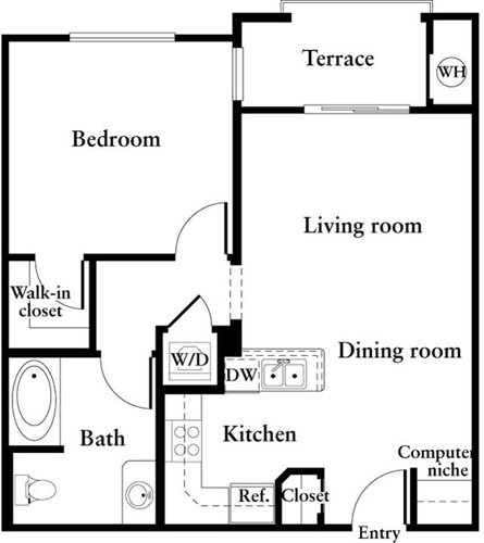 1 bed, 1 bath, 718 sqft, $3,089