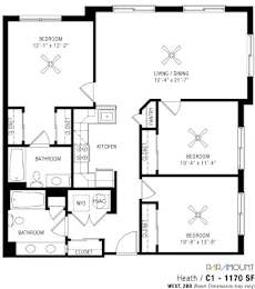 3 beds, 2 baths, 1,170 sqft, $2,605