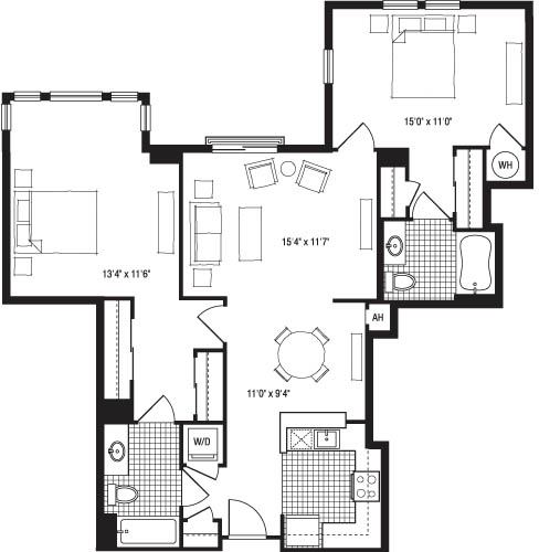 2 beds, 2 baths, 1,116 sqft, $4,033, Unit 1004