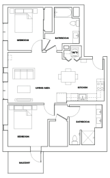 2 beds, 2 baths, 1,135 sqft, $3,628