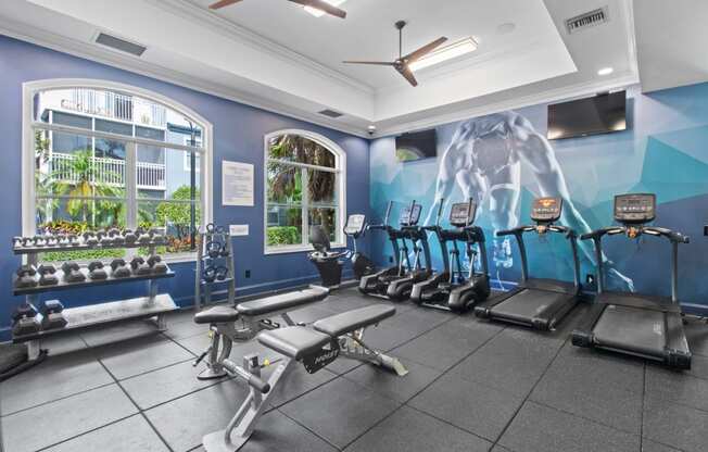 Machines and Equipment in Fitness Center at Verona at Boynton Beach Apartments in Boynton Beach, FL 33426