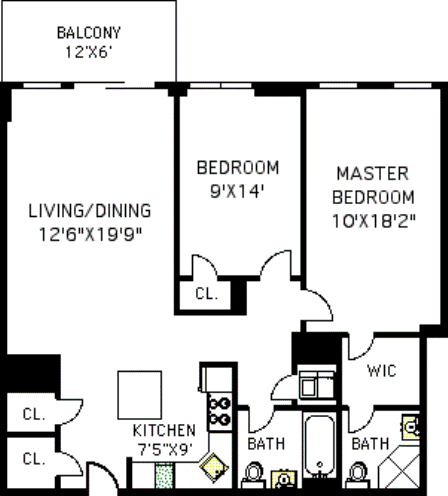 2 beds, 2 baths, $5,000, Unit 11F